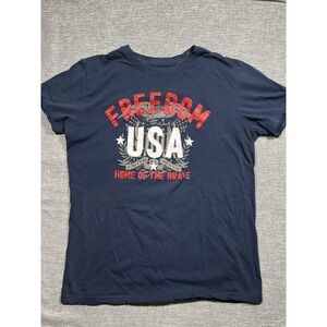 Home of the Brave Men's L Regular Crew Neck Short Sleeve Cotton USA Graphic Tee